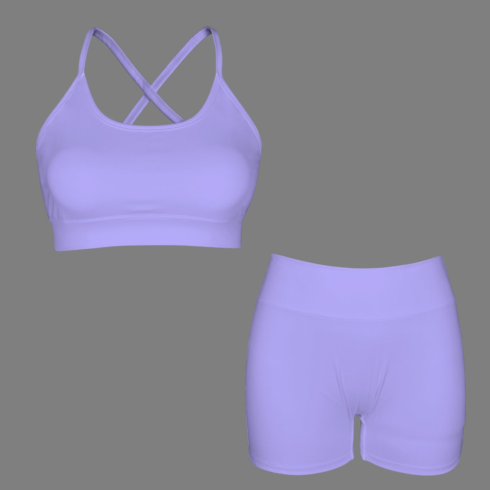 Women's Yoga Short Set- Periwinkle