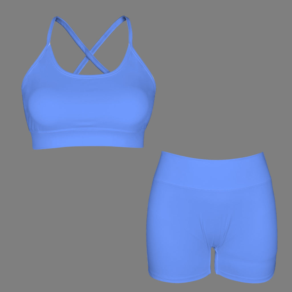 Women's Short Yoga Set- Royal Blu