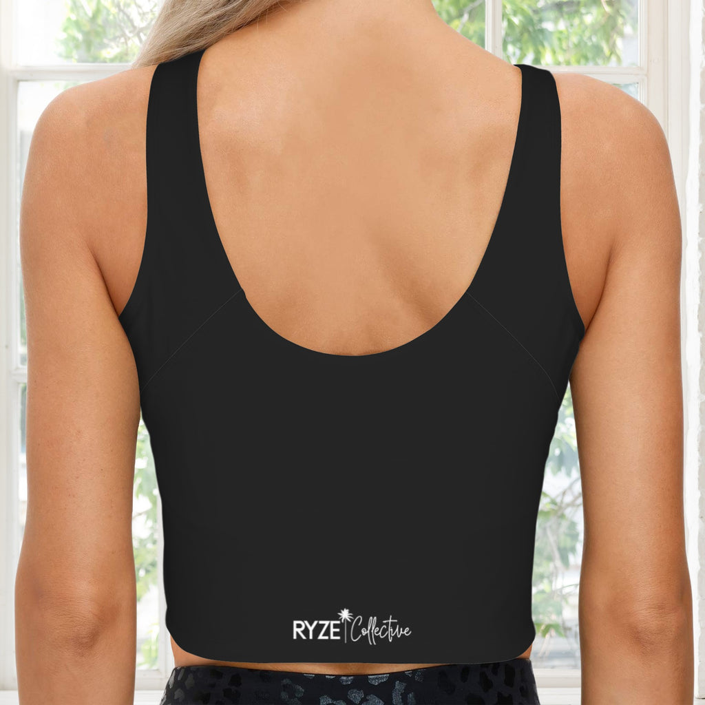 V Neck Scoop Crop Tank- Midnight