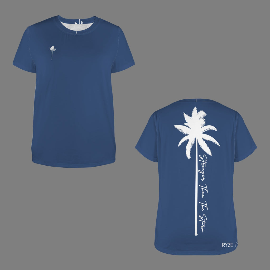 Palm Tree Strong Tee- Pacific Blu