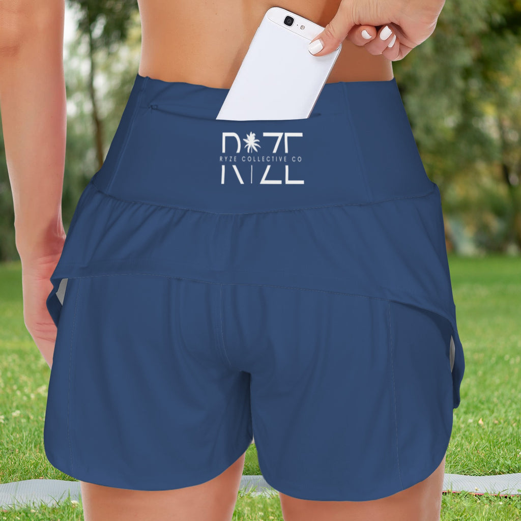 Women's Active Shorts- Pacific Blu