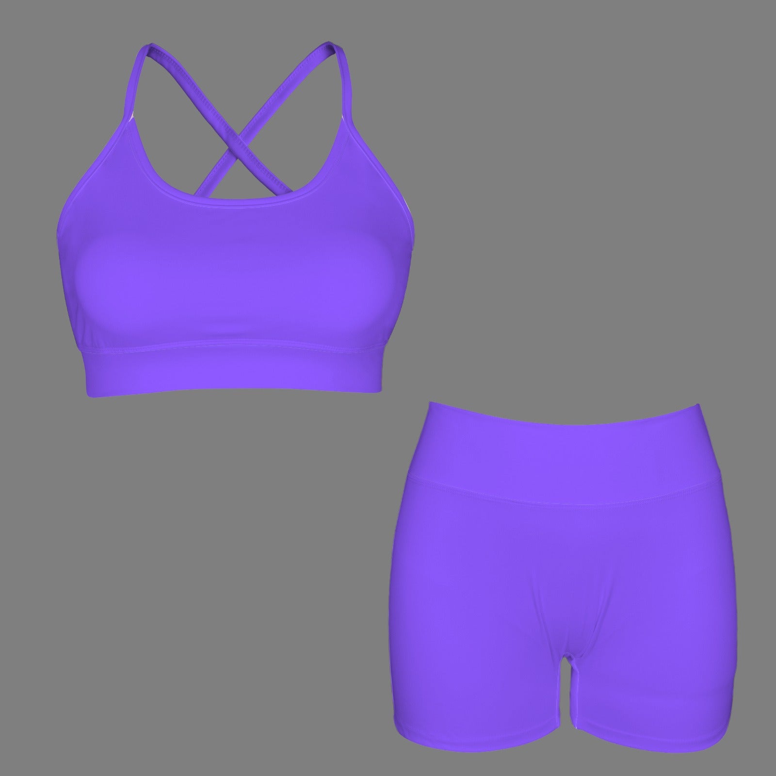 Women's Yoga Short Set- Electric Purple