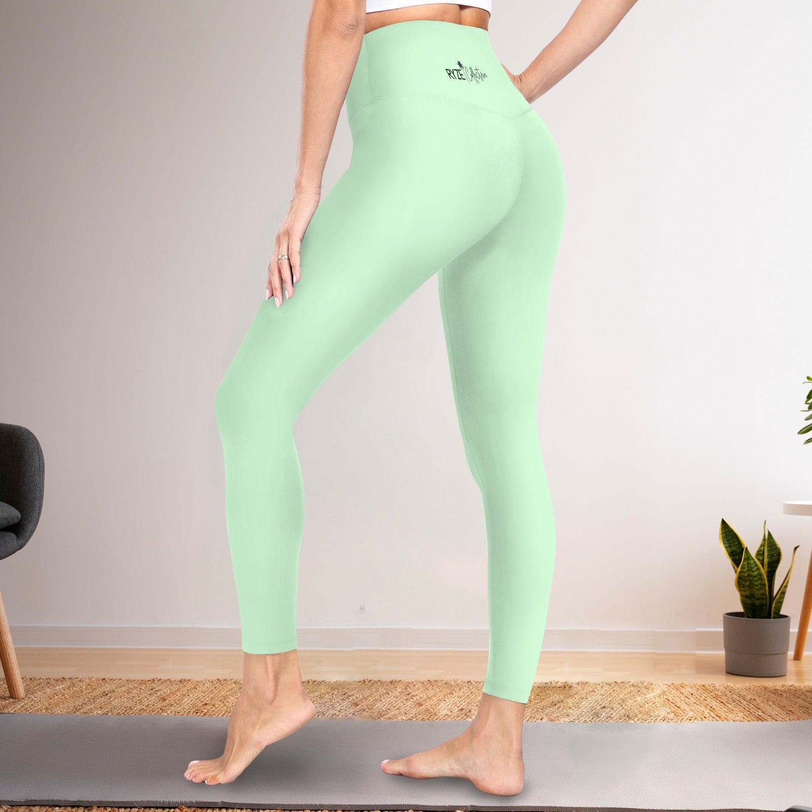 High Waist Yoga Leggings- Frosty Lime