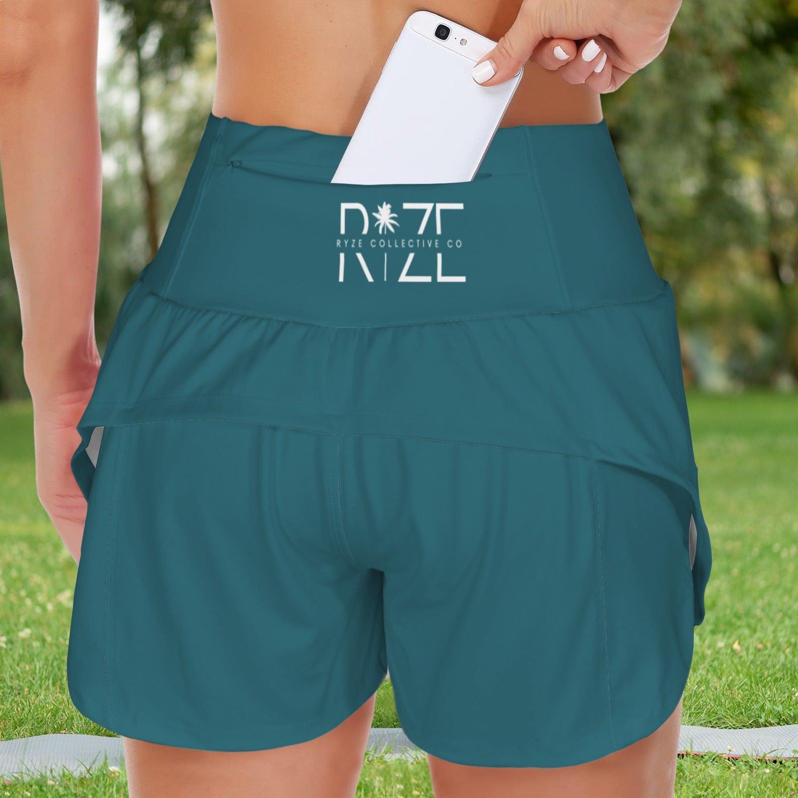 Women's Active Shorts- Teal