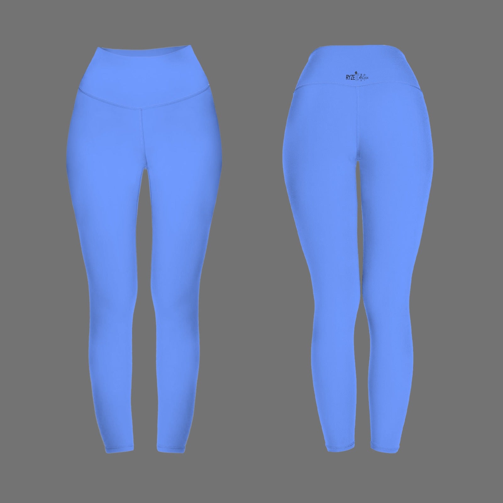 High Waist Yoga Leggings-Beachside Blu