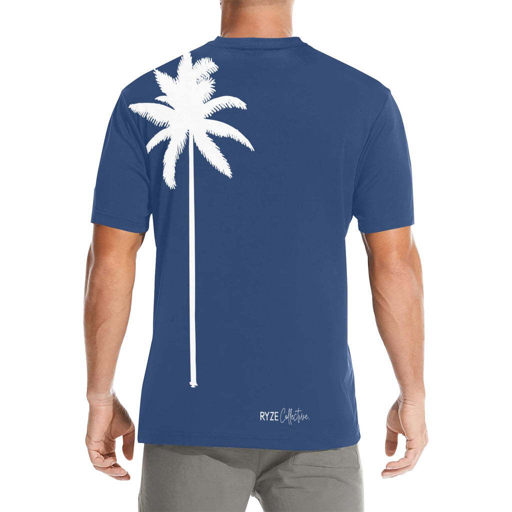 Palm Tree Tee- Navy