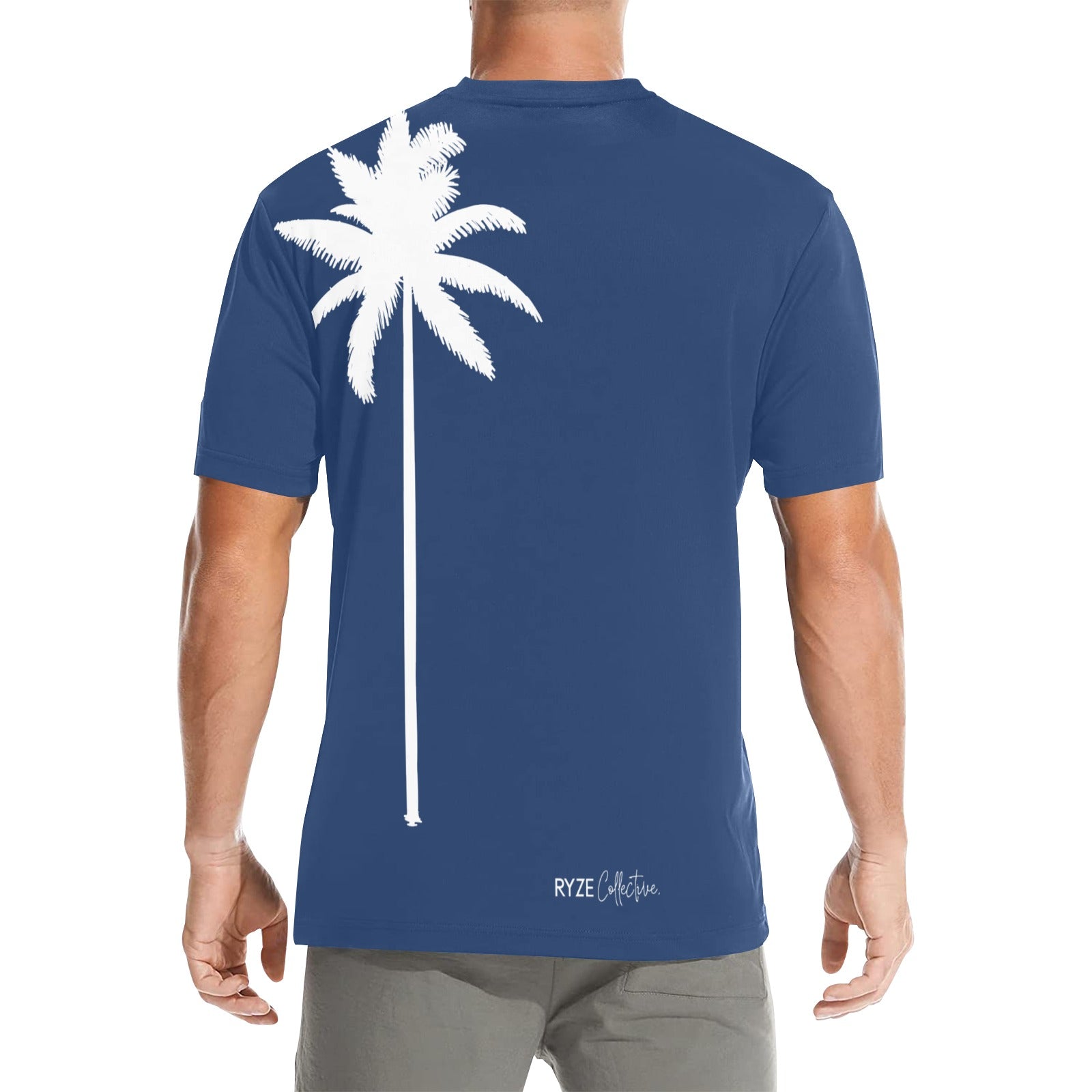 Palm Tree Tee- Navy