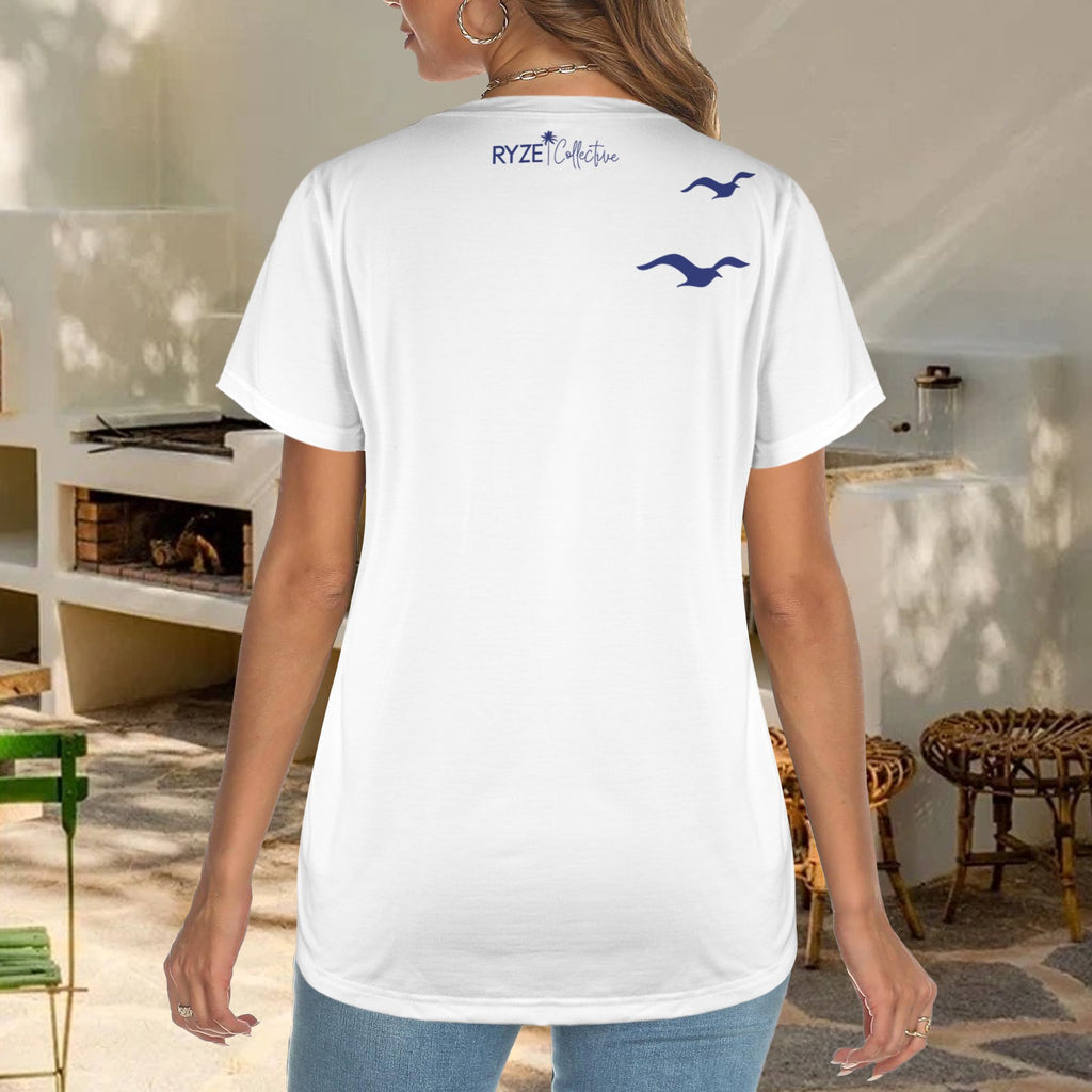 The Beach is my Happy Place T-Shirt- Arctic/Pacific Blu