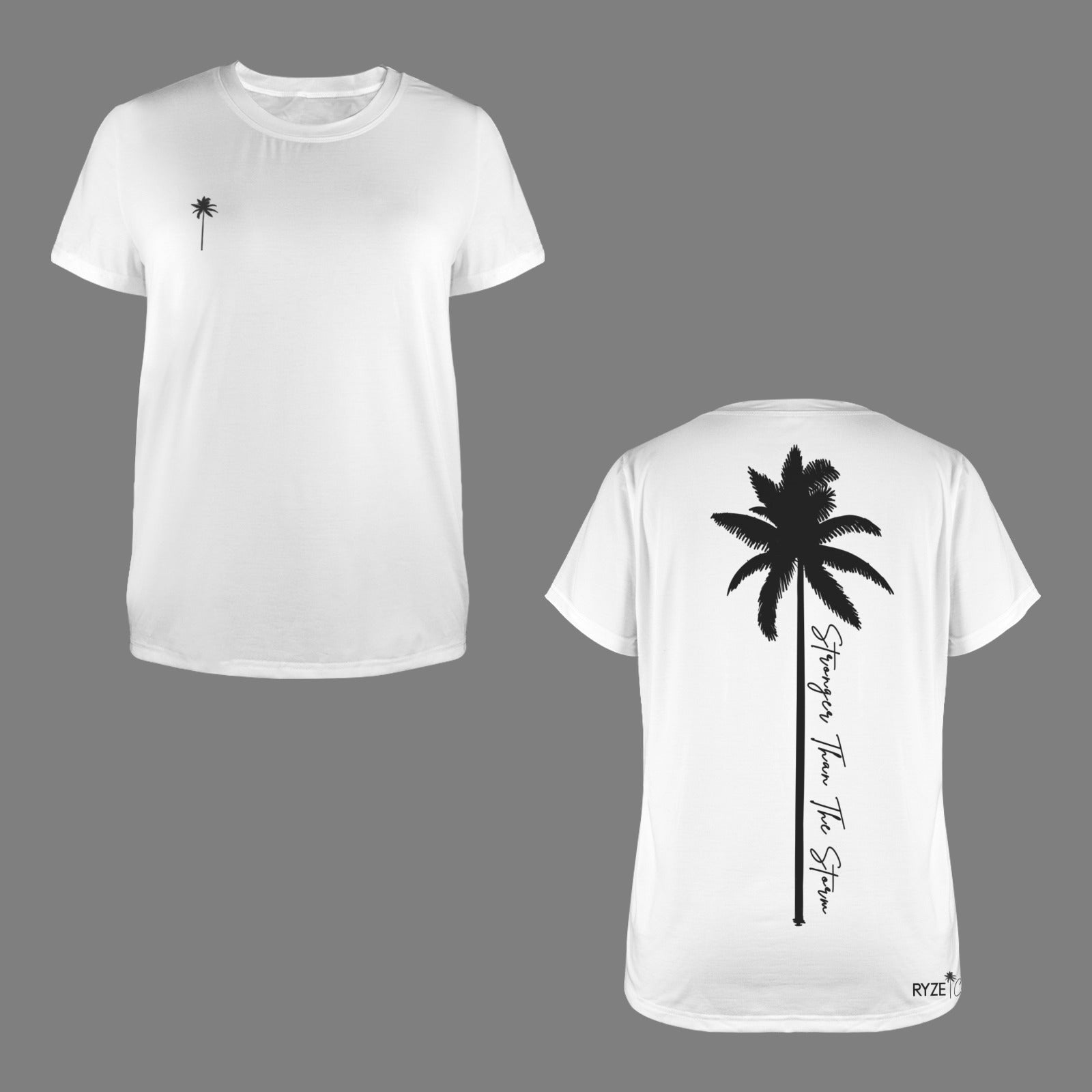 Palm Tree Strong Tee-Snow