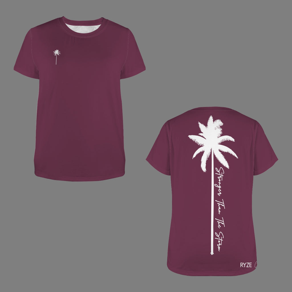 Palm Tree Strong Tee- Wine