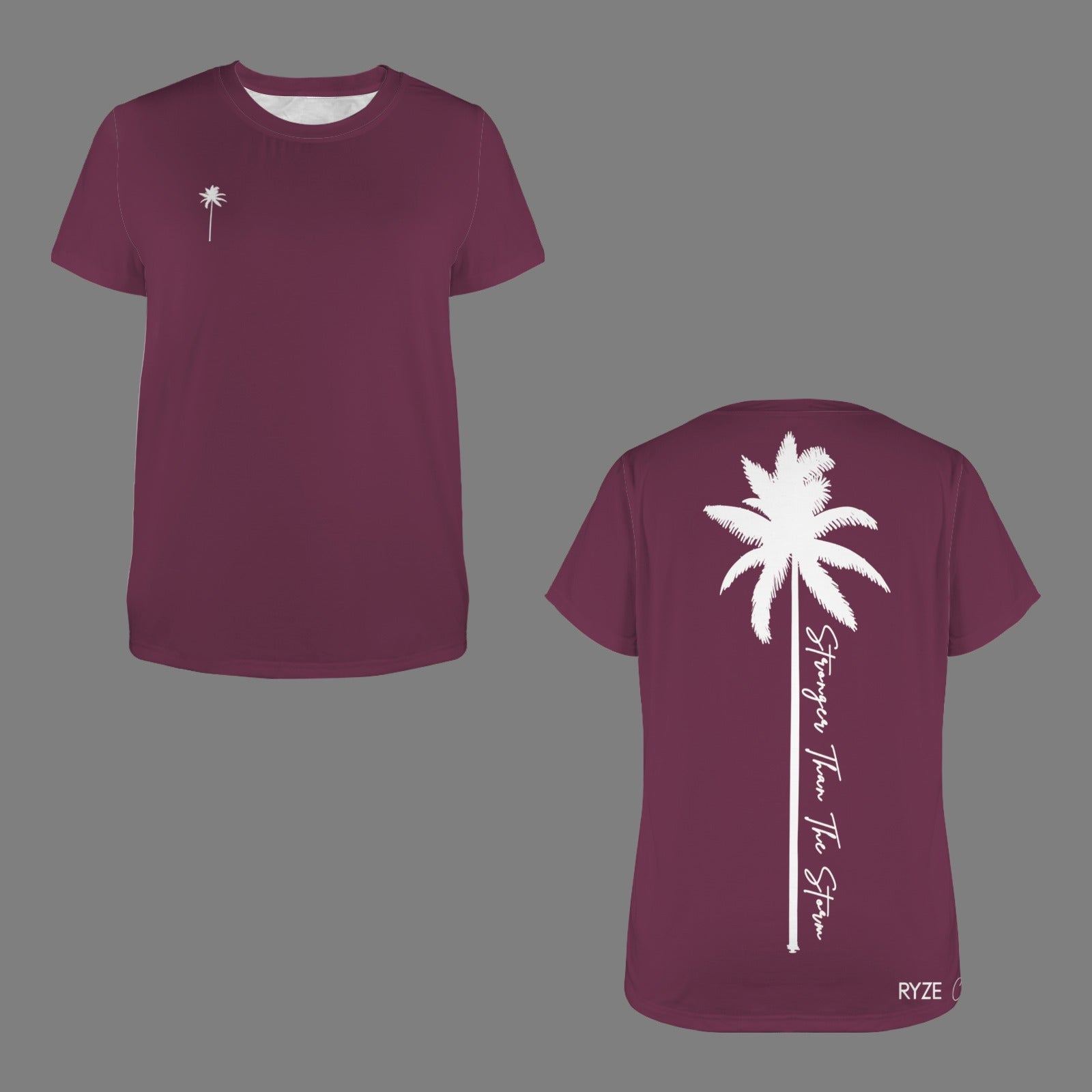 Palm Tree Strong Tee- Wine