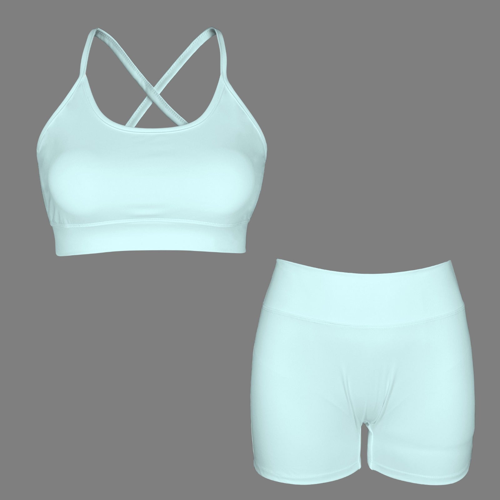 Women's Short Yoga Set- Icy Blu