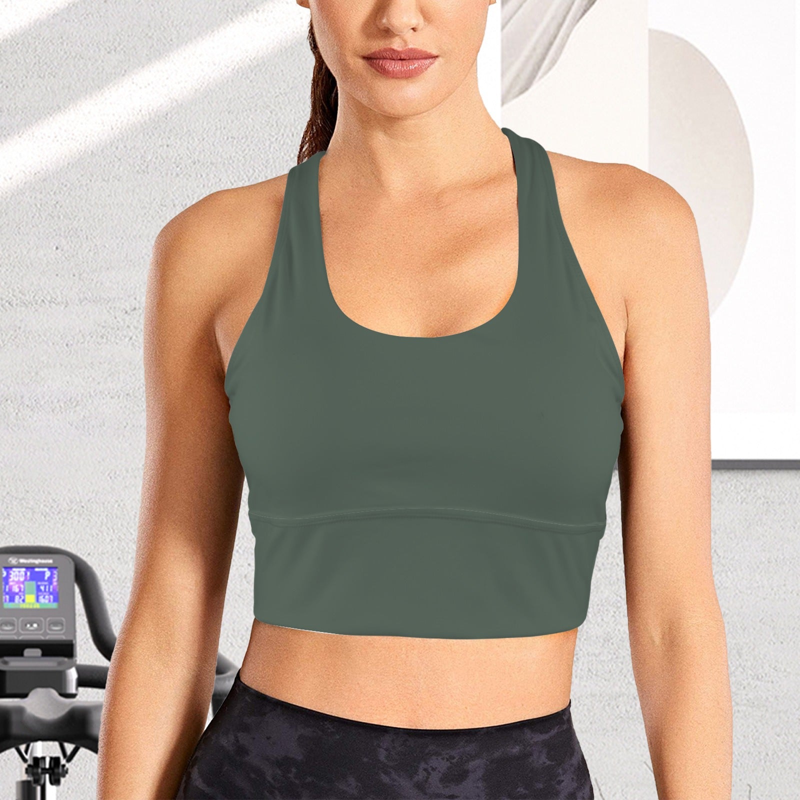 Crossback Yoga Tank- Army Green