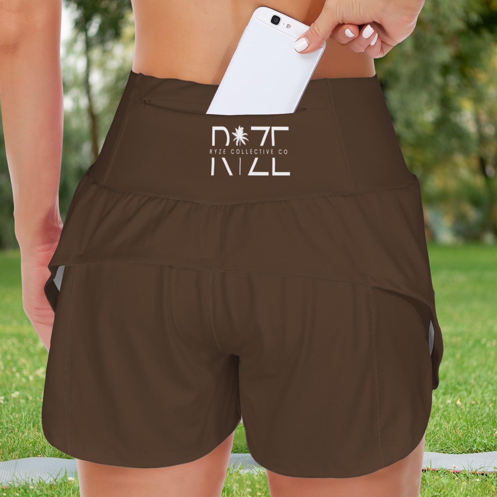 Women's Active Shorts- Chocolate