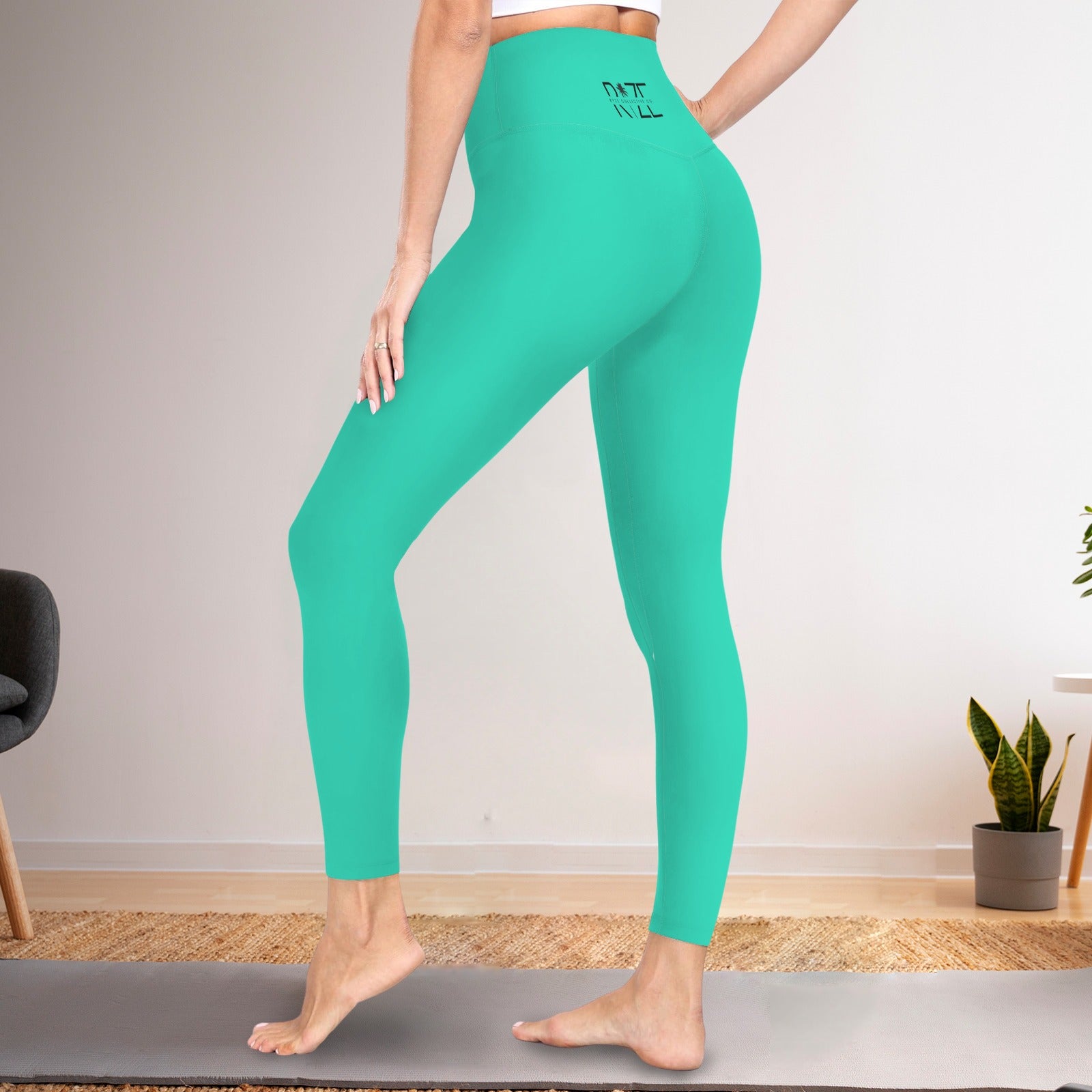 High Waist Yoga Leggings- Seafoam