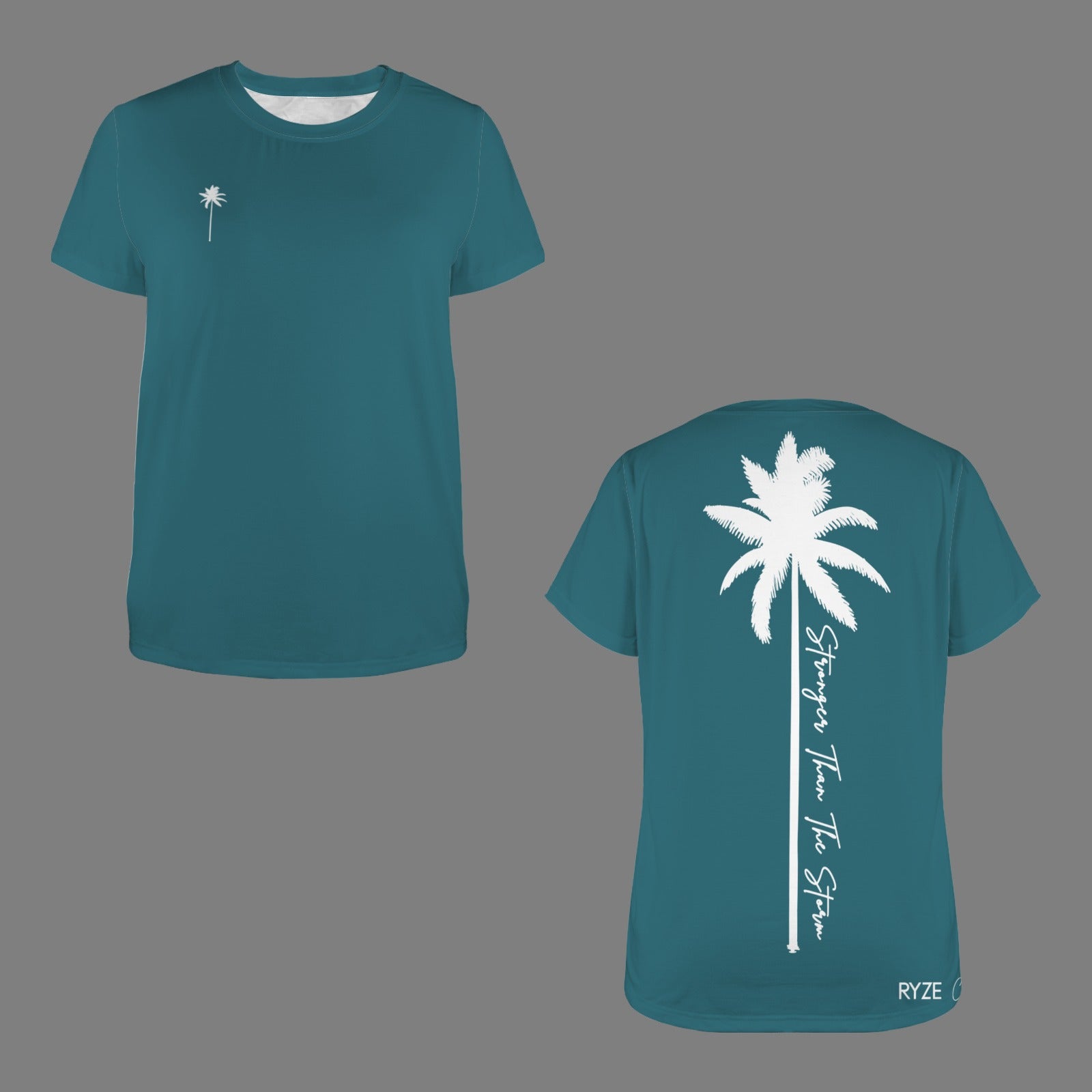 Palm Tree Strong Tee- Teal