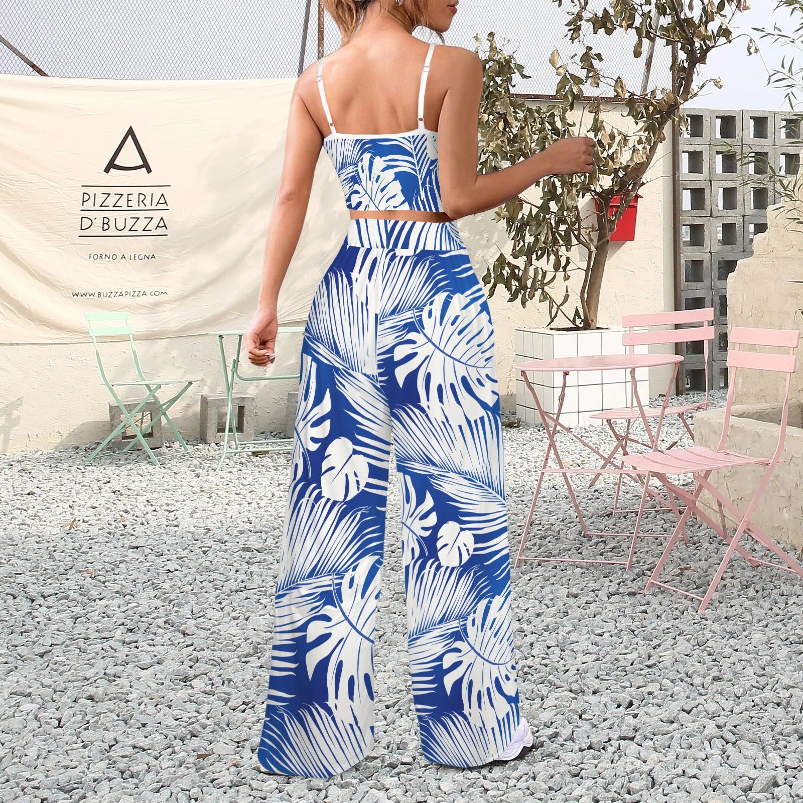 Bralette Pant Set- Blu Hawaiian