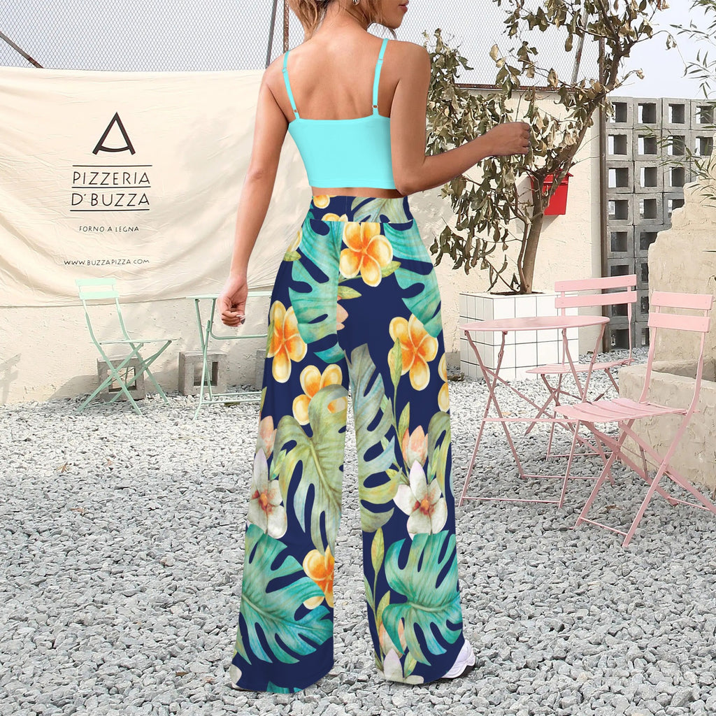 Bralette Pant Set- Hawaii Blu