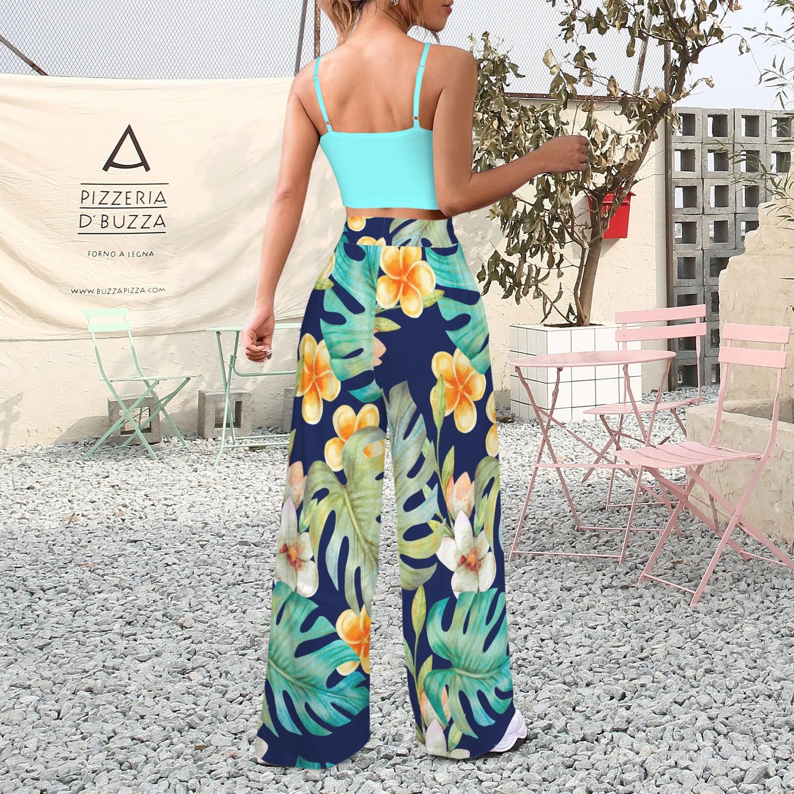 Bralette Pant Set- Hawaii Blu