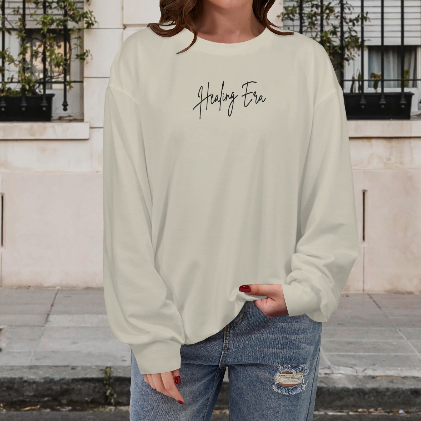 Healing in Progress Sweatshirt- White Sand