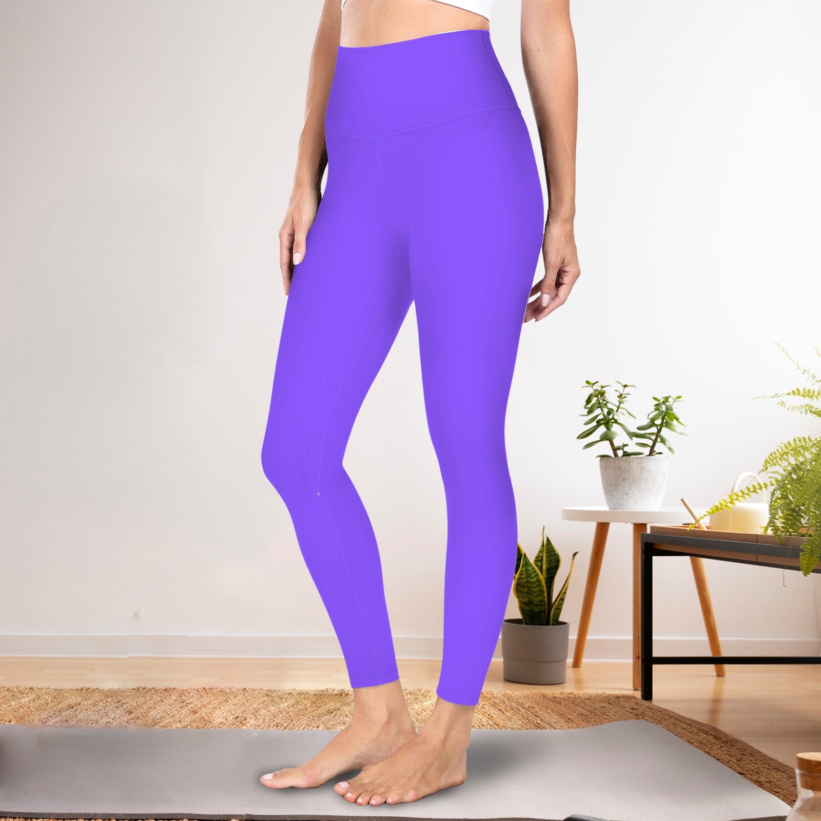 High Waist Yoga Leggings- Electric Purple