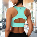 V Neck Sports Bra- Mint