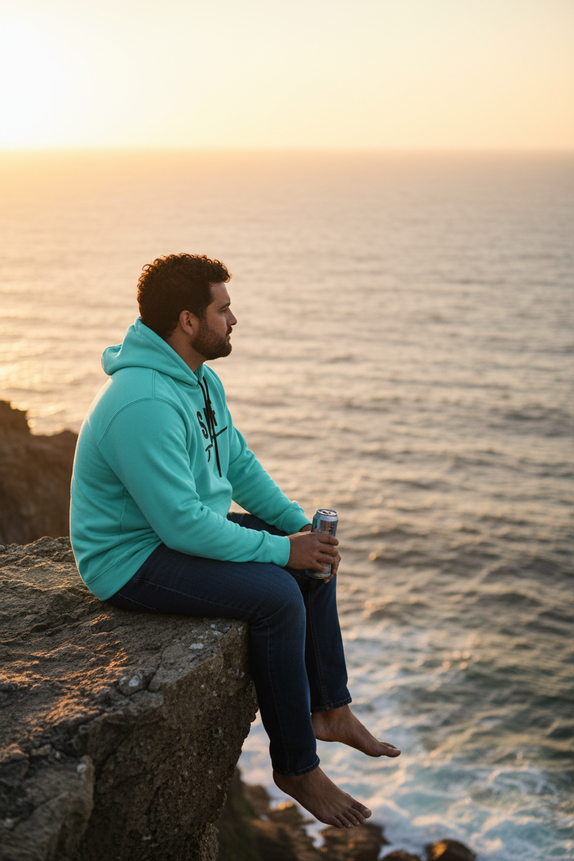 Aqua SURF Hoodie - Coastal Cliff