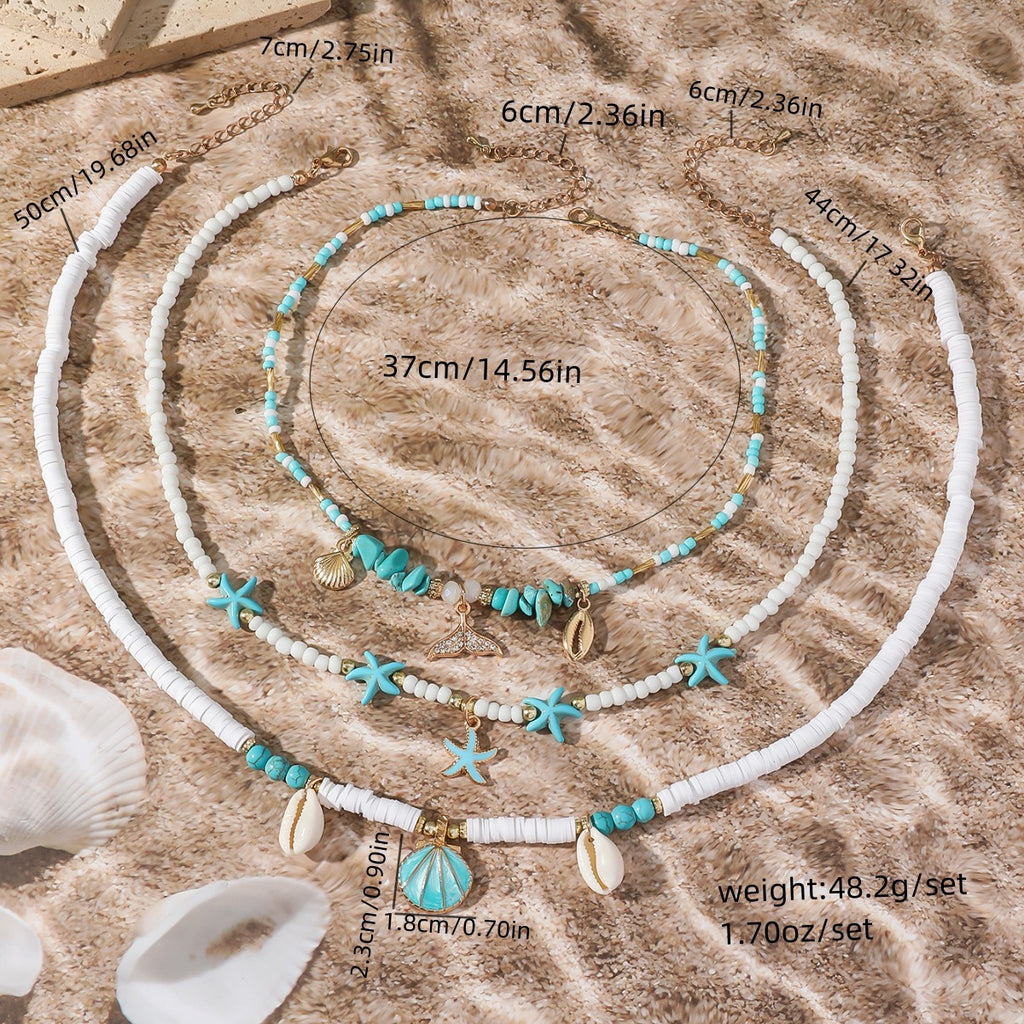 Shell & Starfish Necklace Set