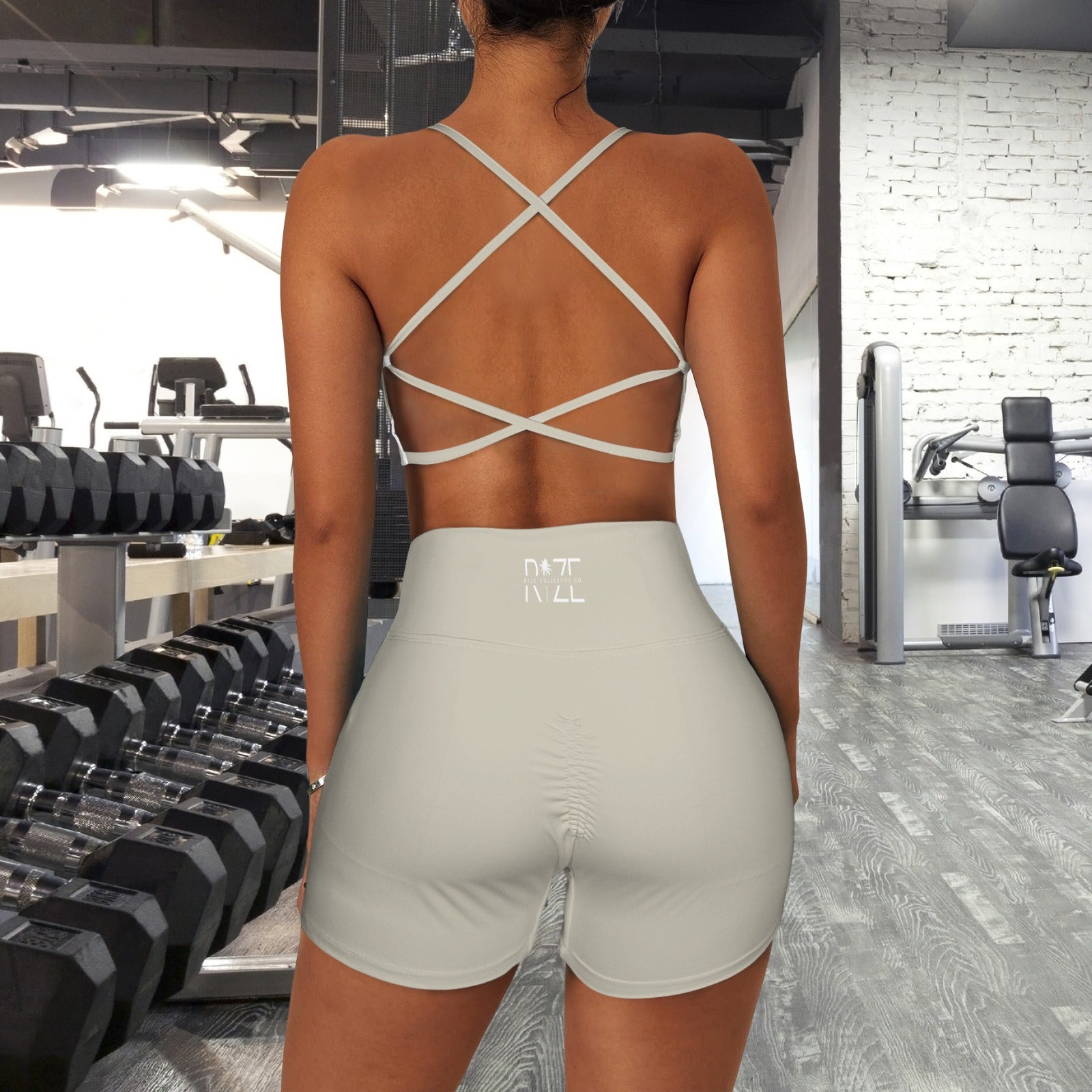 Women's Yoga Shorts Set- Sand