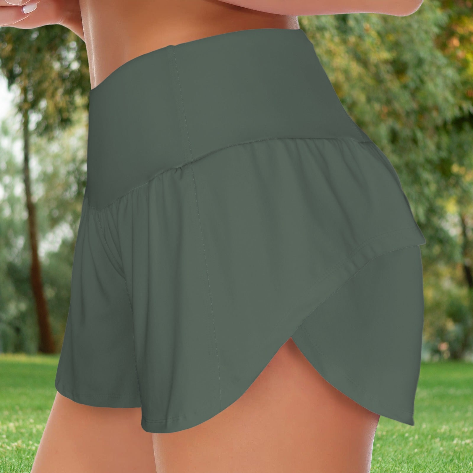 Women's Active Shorts- Army Green