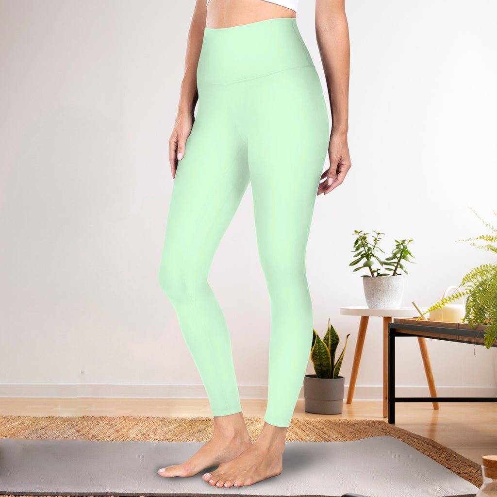 High Waist Yoga Leggings- Frosty Lime