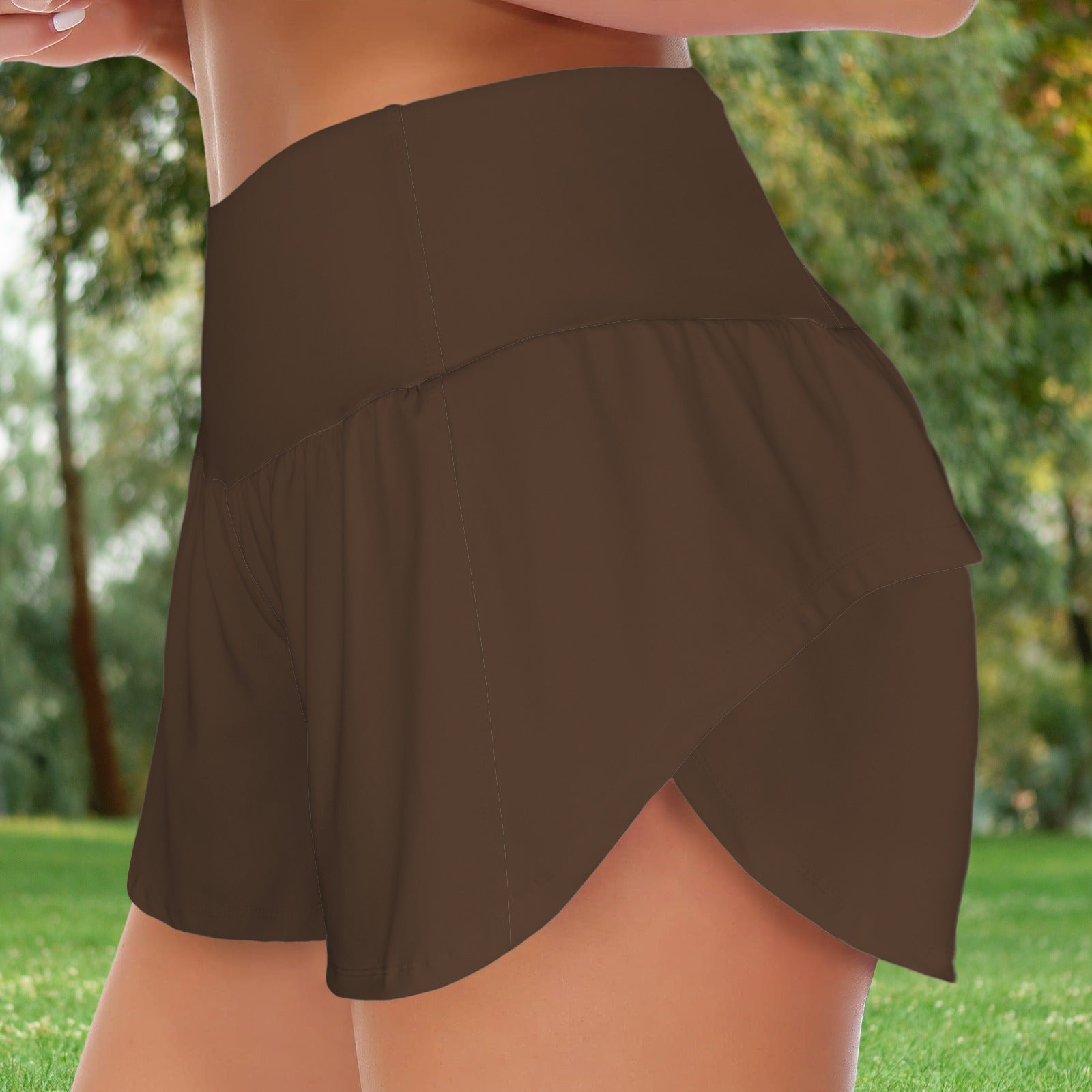 Women's Active Shorts- Chocolate