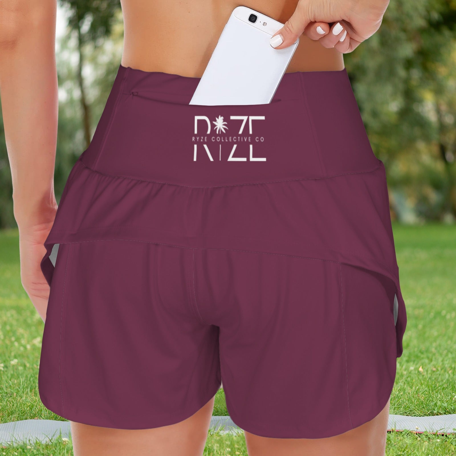 Women's Active Shorts- Wine