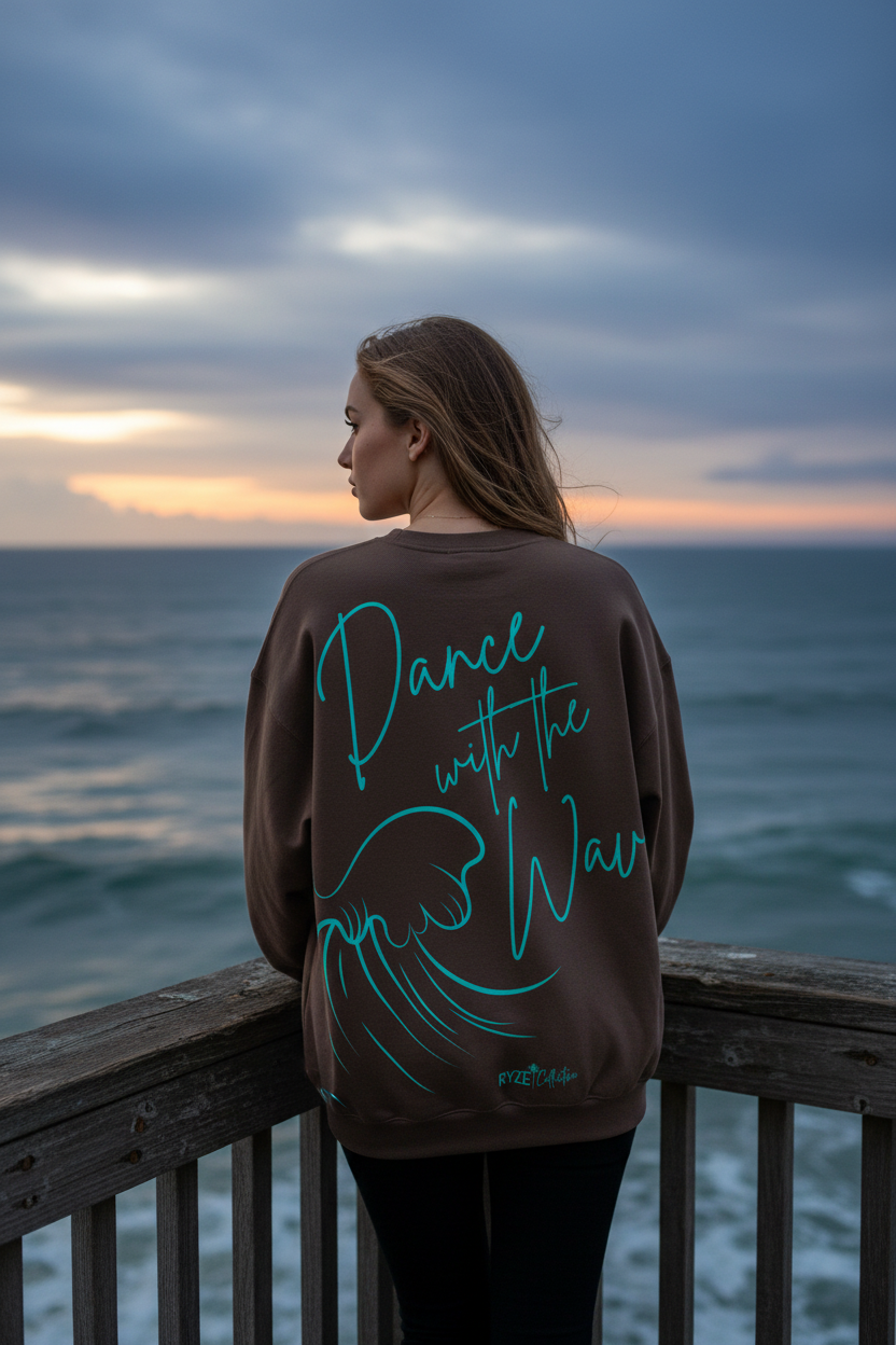 Dance with the Waves - Chocolate Brown - Pier at Dusk