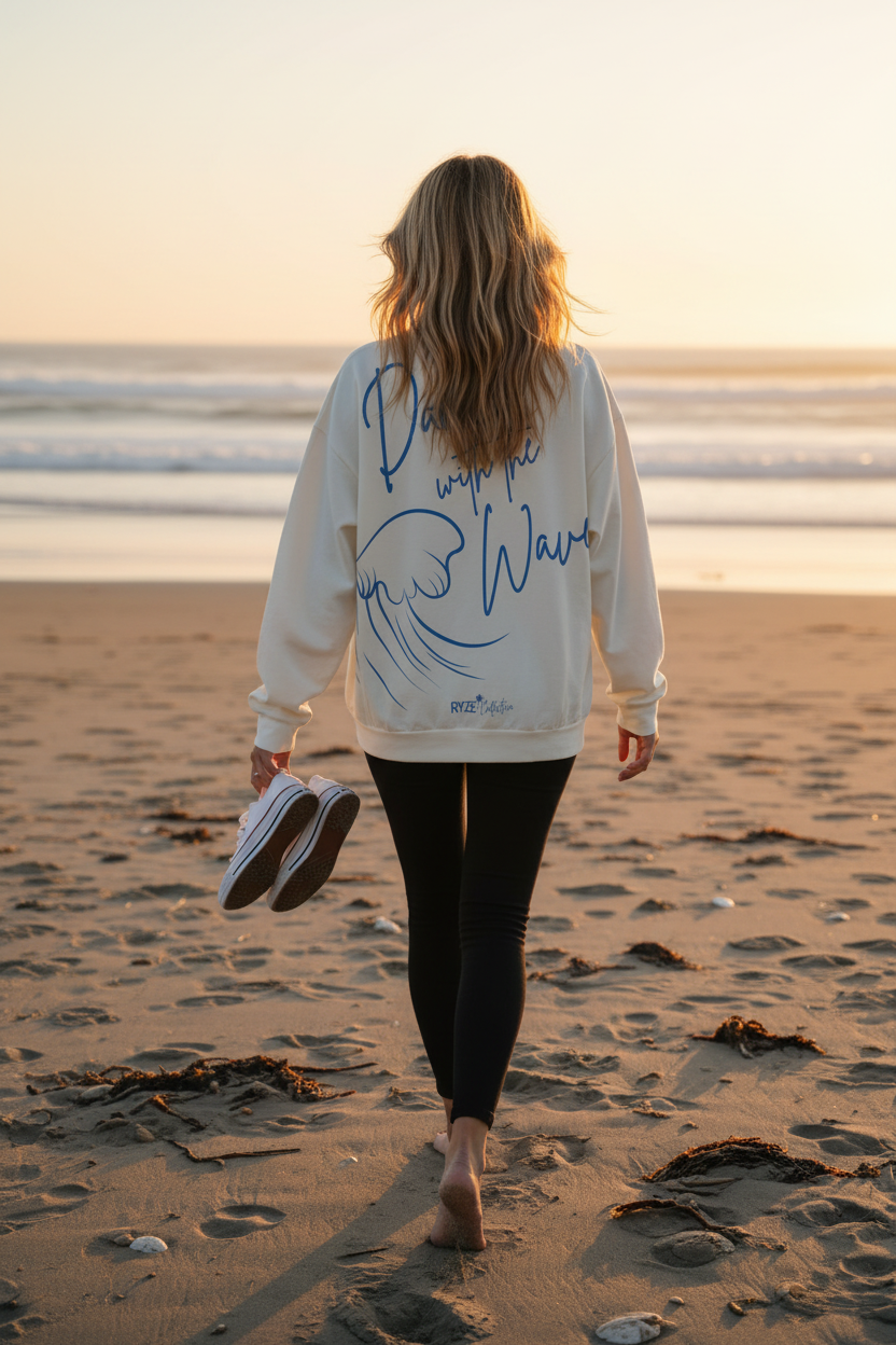 Dance with the Waves - Cream - Beach Golden Hour