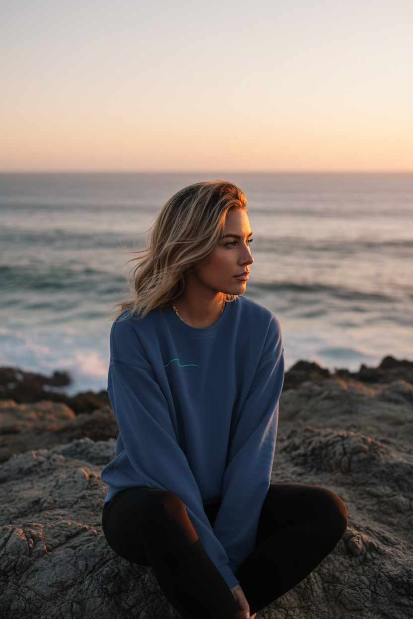 Dance with the Waves - Slate Blue Front - Coastal Rocks