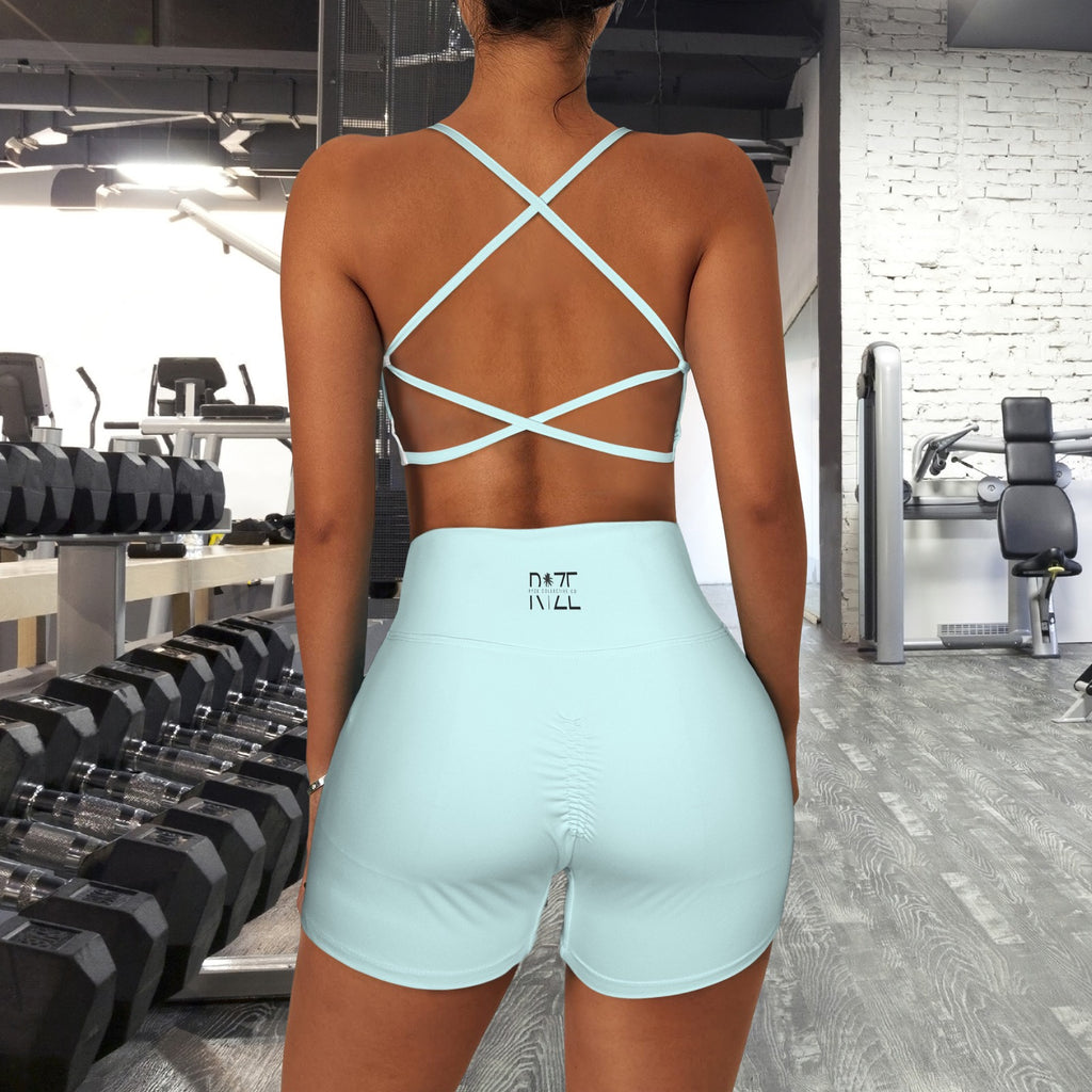 Women's Short Yoga Set- Icy Blu