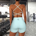 Women's Short Yoga Set- Icy Blu