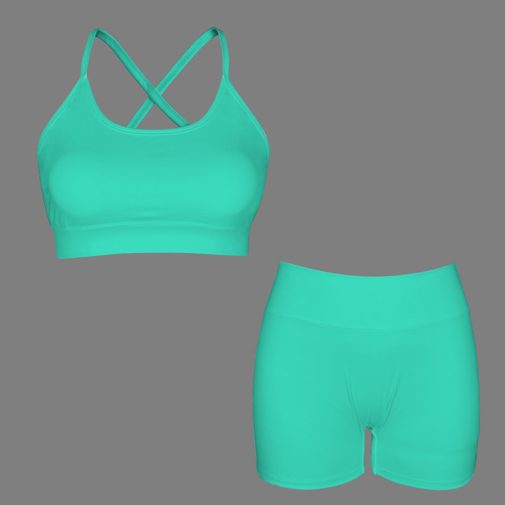 Women's Yoga Short Set- Seafoam