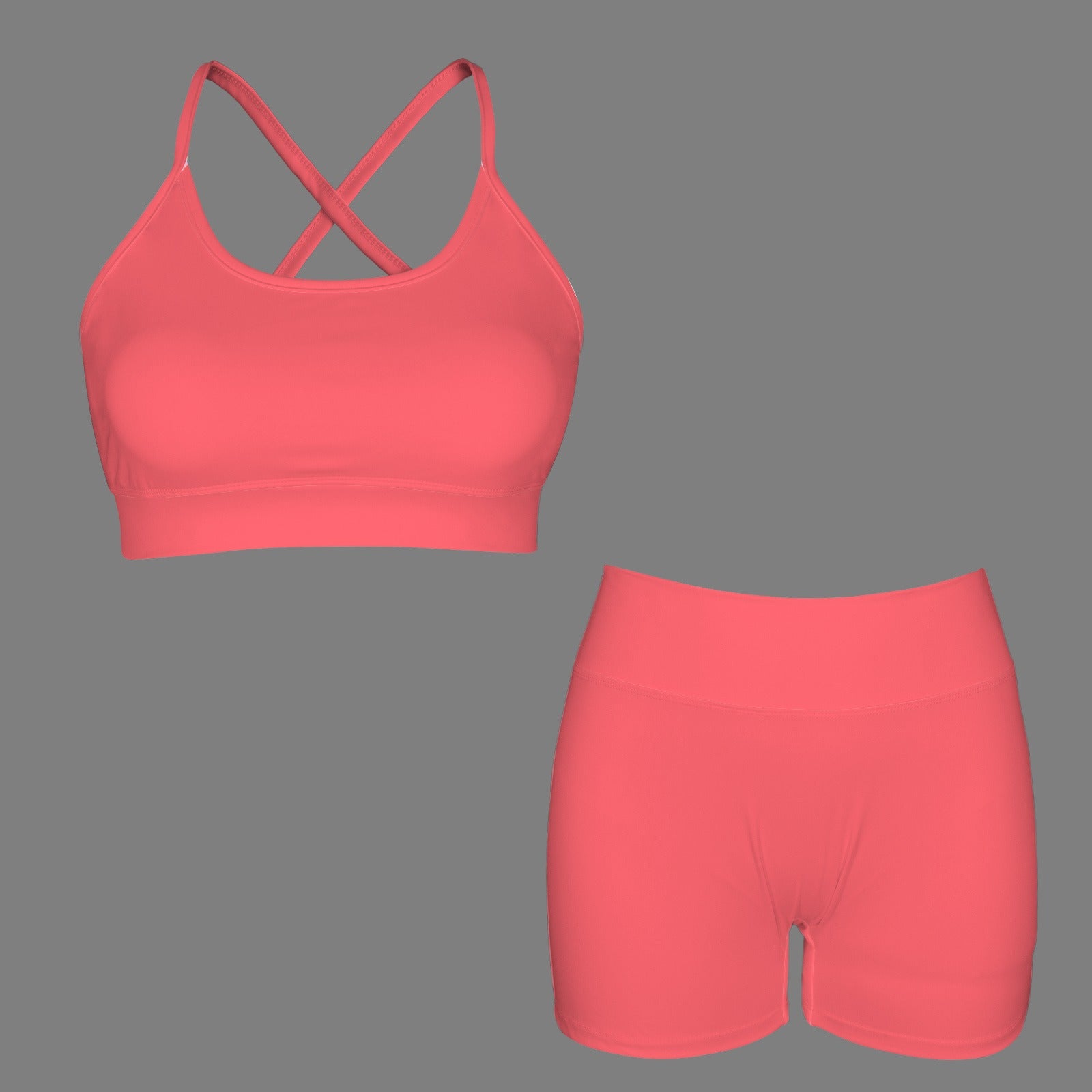Women's Yoga Short Set -Melon