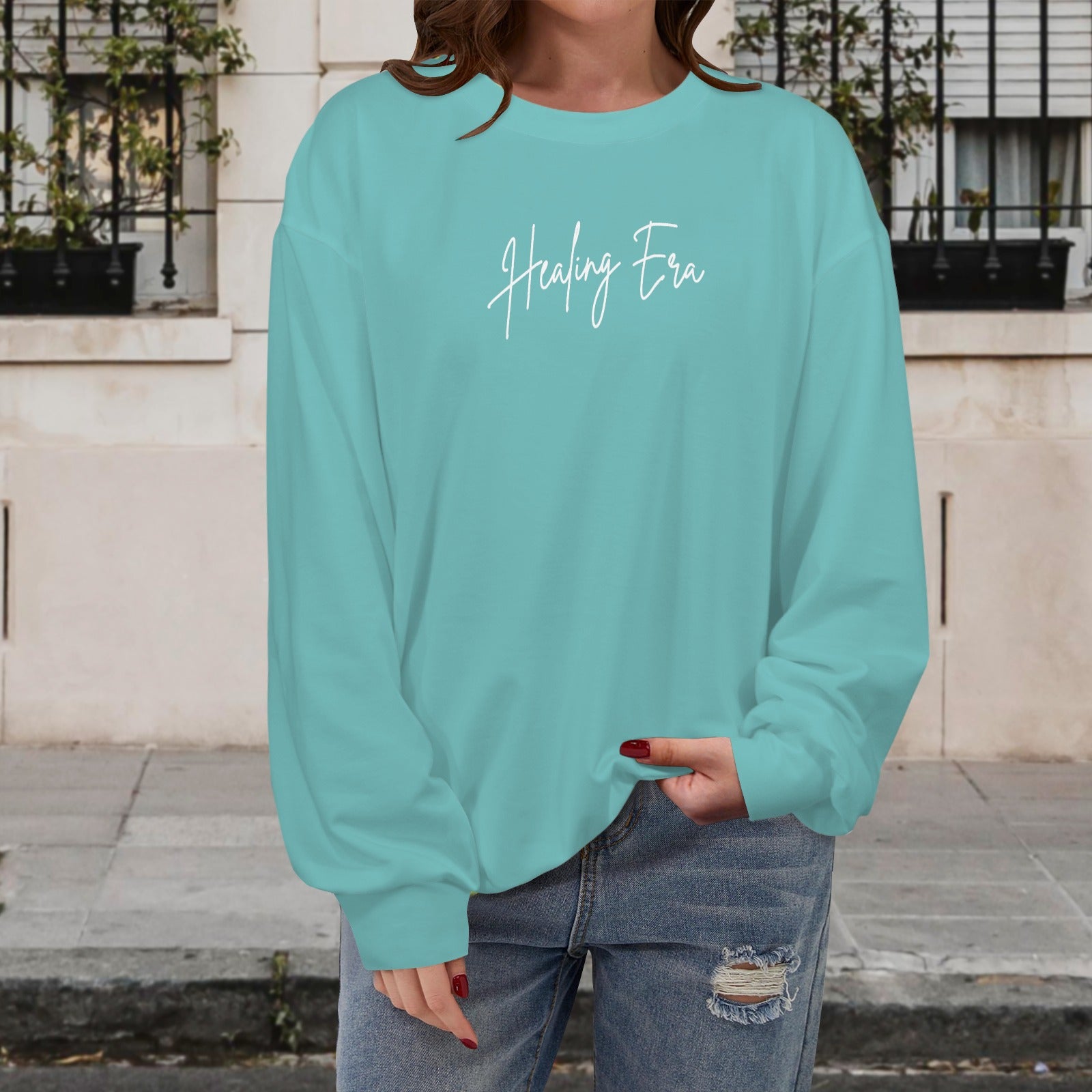 Healing in Progress Sweatshirt-  Aqua