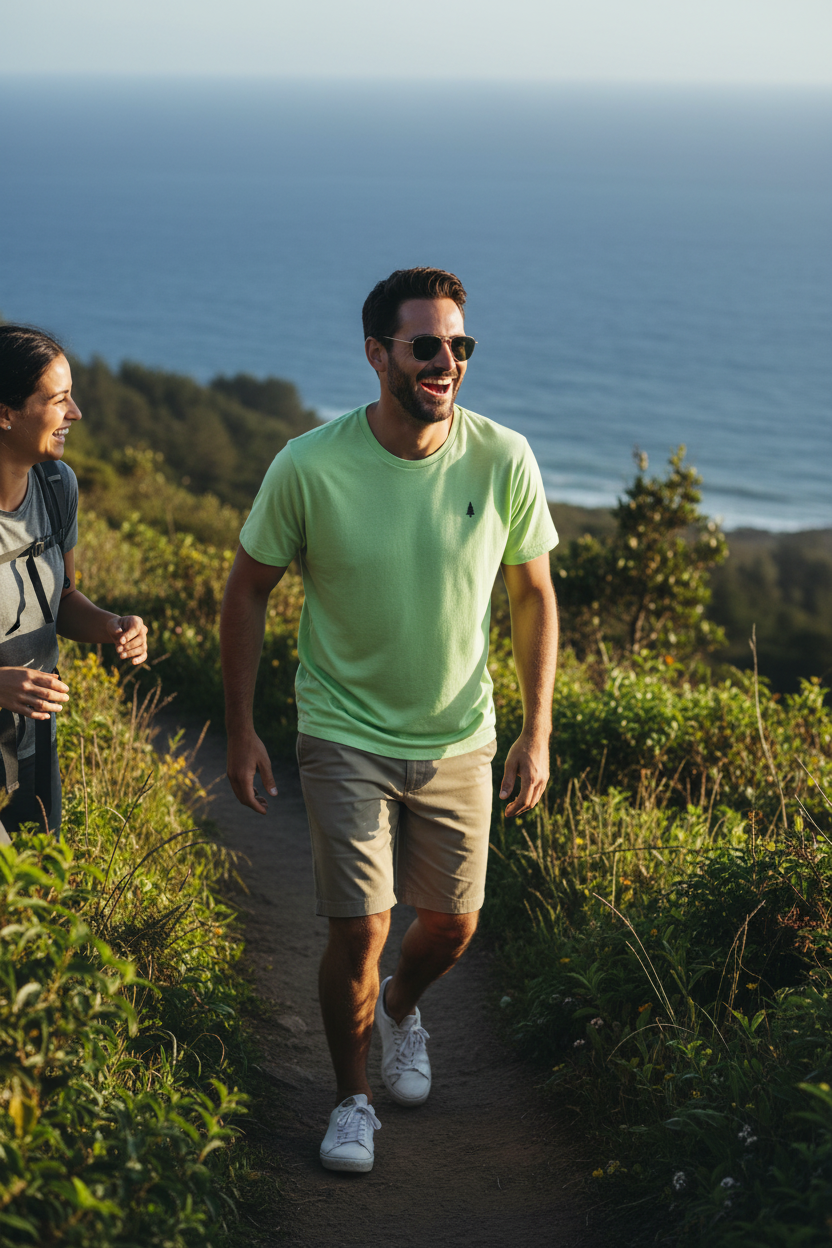Frosty Lime Tee — Coastal Hike Front