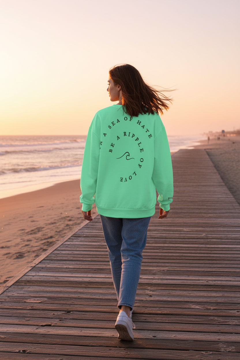Mint Sweatshirt — Beach Boardwalk Golden Hour