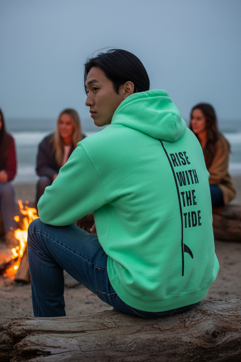 Neon Mint - Rise With The Tide Back - Beach Bonfire