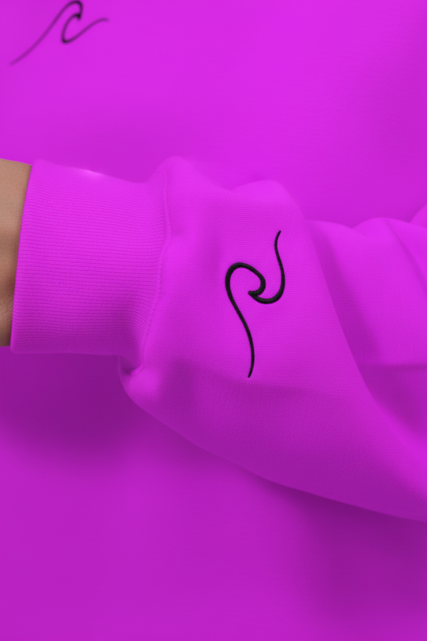 Purple-Pink — Wave Sleeve Cuff Detail