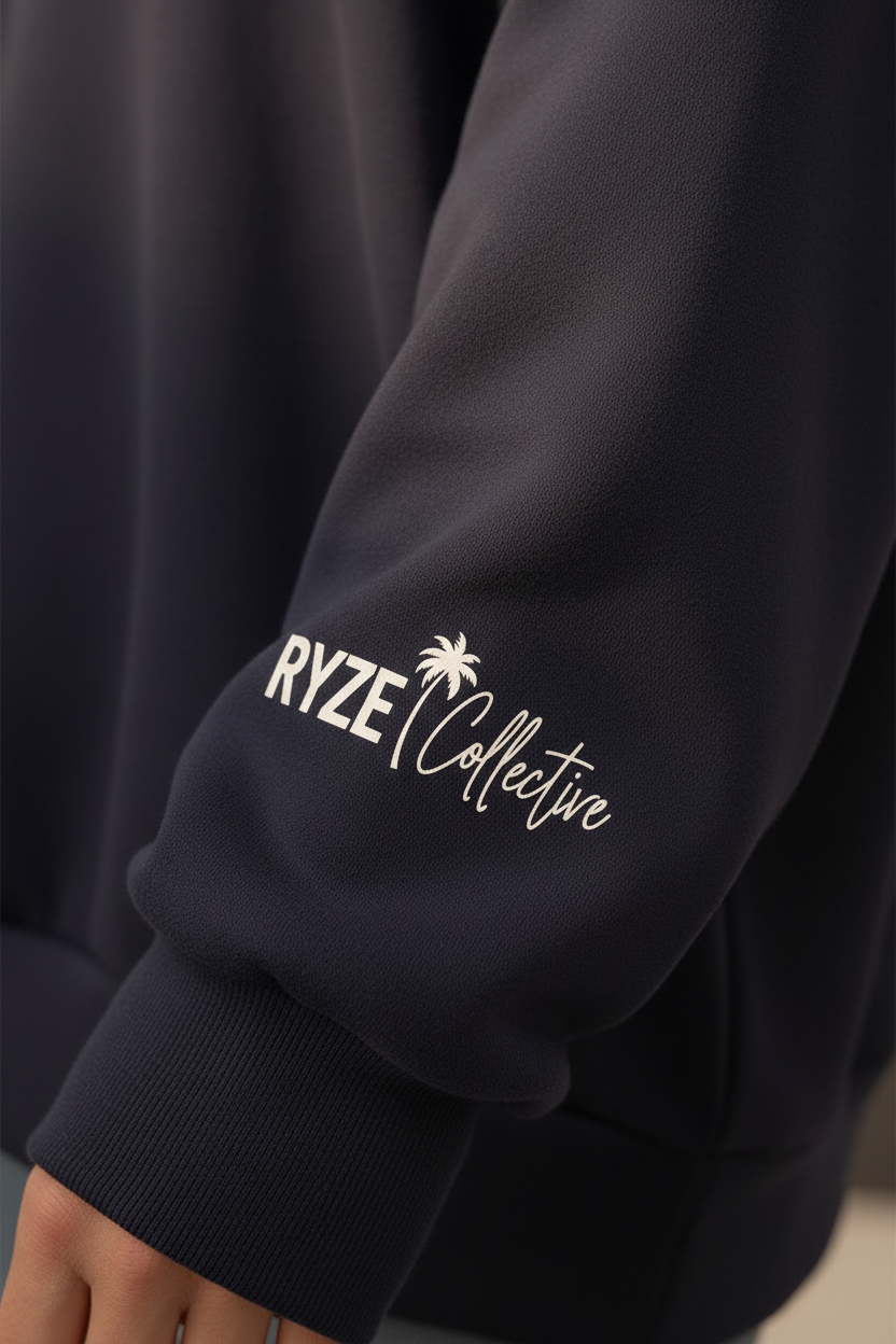 Ryze Collective Sleeve Logo Close-up - Navy