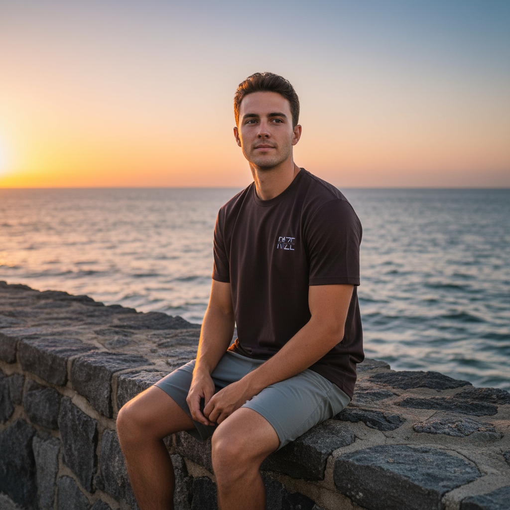 RYZE Palm Tee - Brown Golden Hour