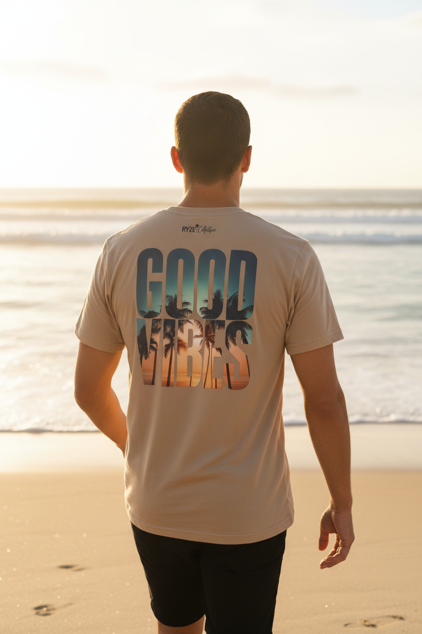 Sand Good Vibes Tee Back - Shoreline