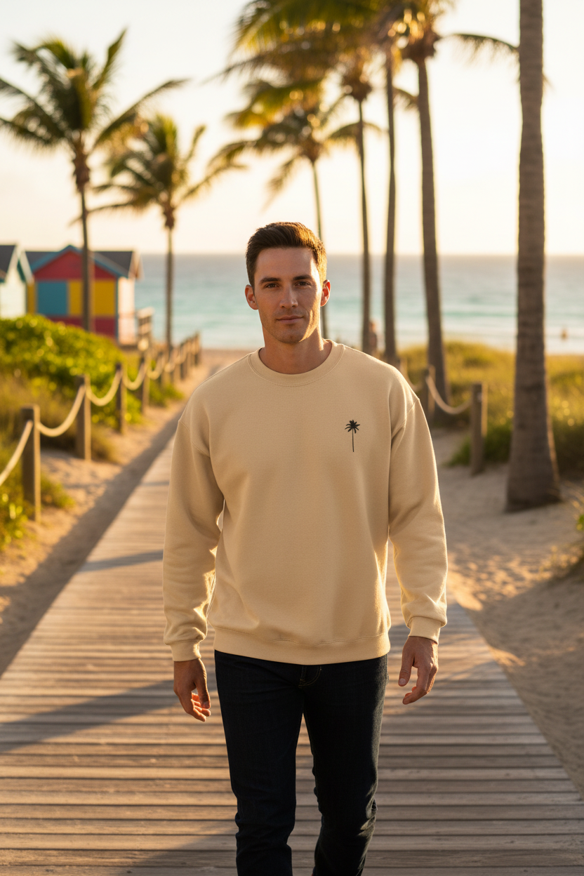 Sand Ryze Sweatshirt Front Coastal Lifestyle