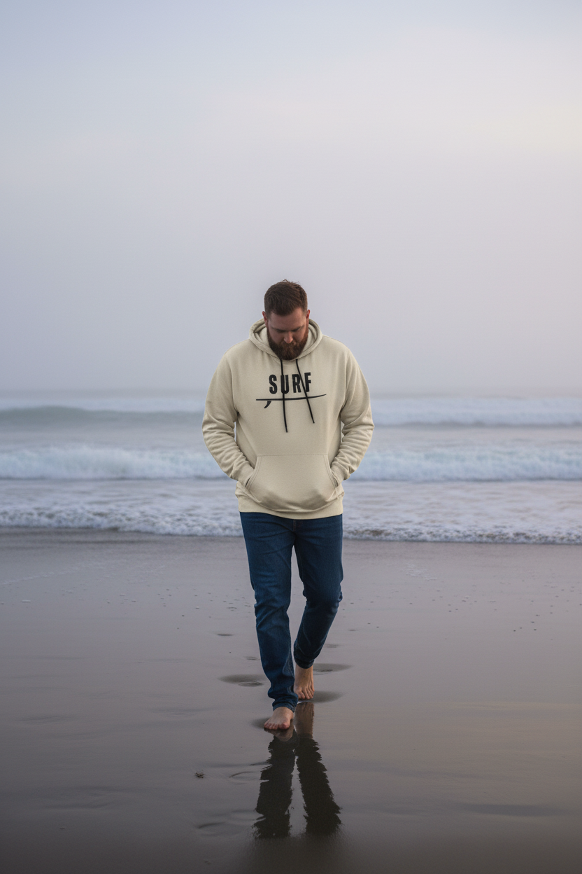 Sand SURF Hoodie - Foggy Oregon Coast